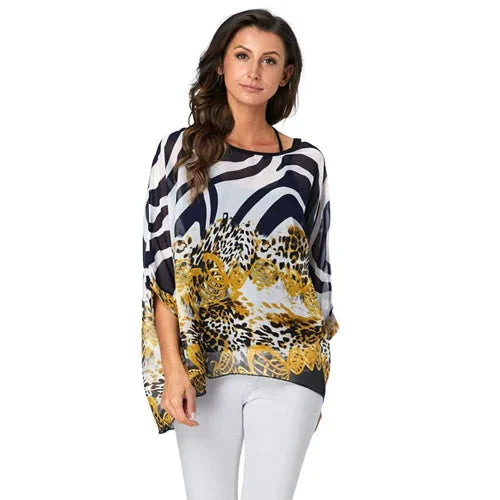 Fudus | Chiffonbluse Modedesigner 4-6xl Bedruckte T-shirts