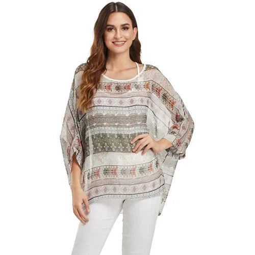 Fudus | Chiffonbluse Modedesigner 4-6xl Bedruckte T-shirts