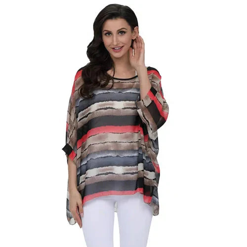 Fudus | Chiffonbluse Modedesigner 4-6xl Bedruckte T-shirts