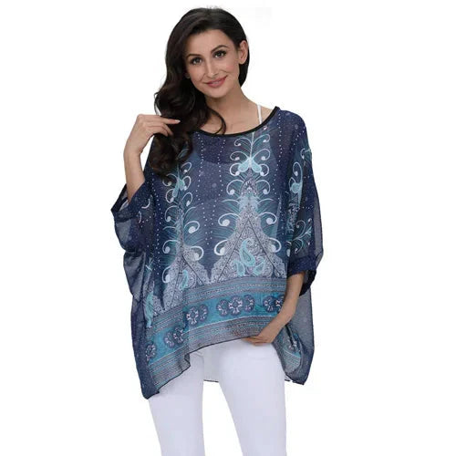 Fudus | Chiffonbluse Modedesigner 4-6xl Bedruckte T-shirts