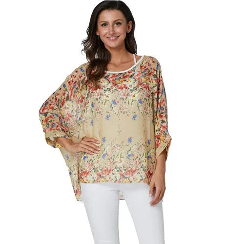 Fudus | Chiffonbluse Modedesigner 4-6xl Bedruckte T-shirts