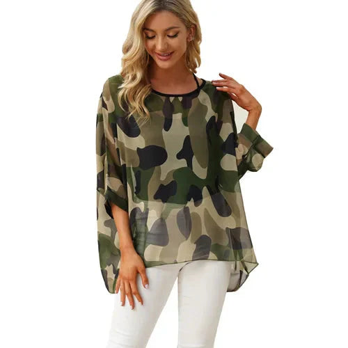 Fudus | Chiffonbluse Modedesigner 4-6xl Bedruckte T-shirts