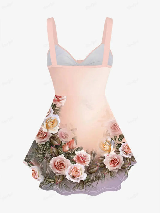 Fudus | Chiffon Mode Designer 6xl Blumenshirts Tops Singlets