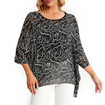 Fudus | Chiffon Bedruckte 4-6xl Bluse Modedesigner T-shirts