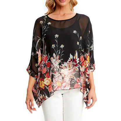 Fudus | Chiffon Bedruckte 4-6xl Bluse Modedesigner T-shirts