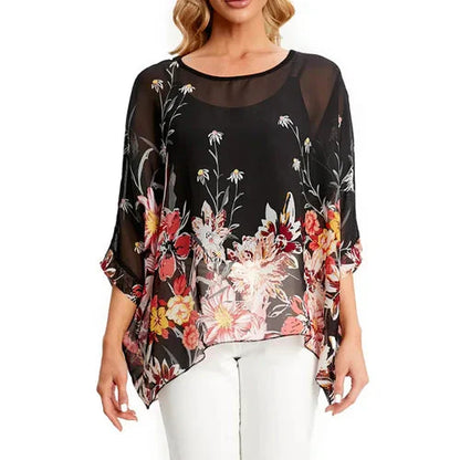 Fudus | Chiffon Bedruckte 4-6xl Bluse Modedesigner T-shirts