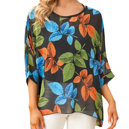 Fudus | Chiffon Bedruckte 4-6xl Bluse Modedesigner T-shirts