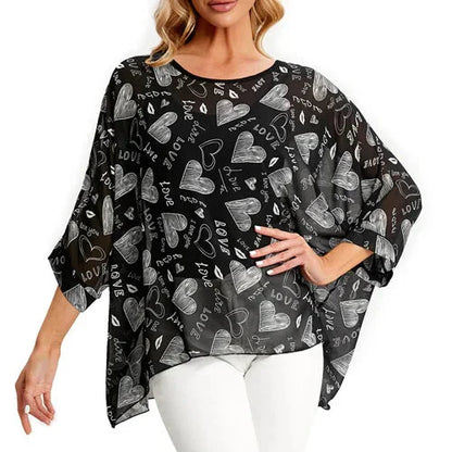 Fudus | Chiffon Bedruckte 4-6xl Bluse Modedesigner T-shirts