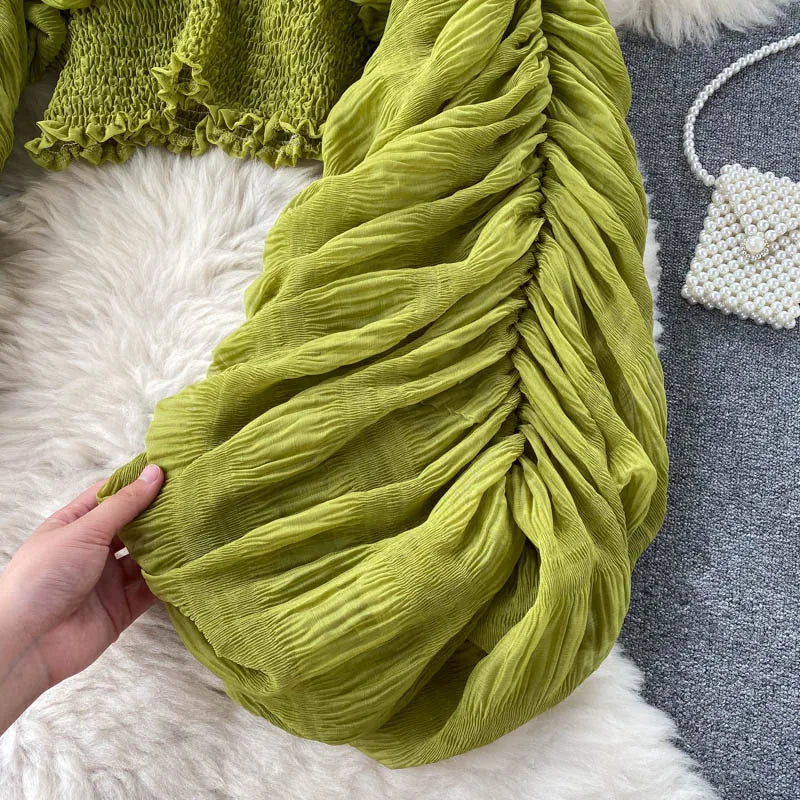 Fudus | Chiffon Rüschemode Designer Blusen Super Lange Ärmel Tops