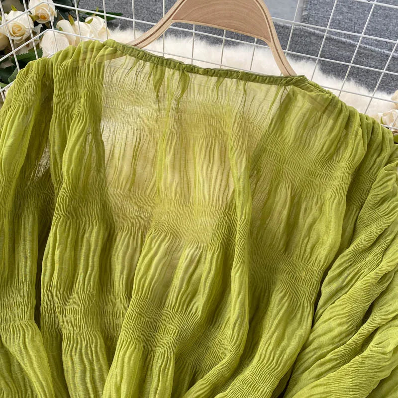 Fudus | Chiffon Rüschemode Designer Blusen Super Lange Ärmel Tops