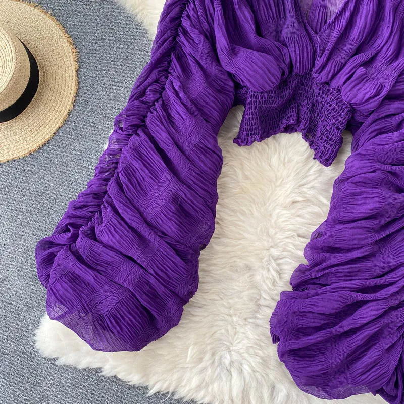 Fudus | Chiffon Rüschemode Designer Blusen Super Lange Ärmel Tops