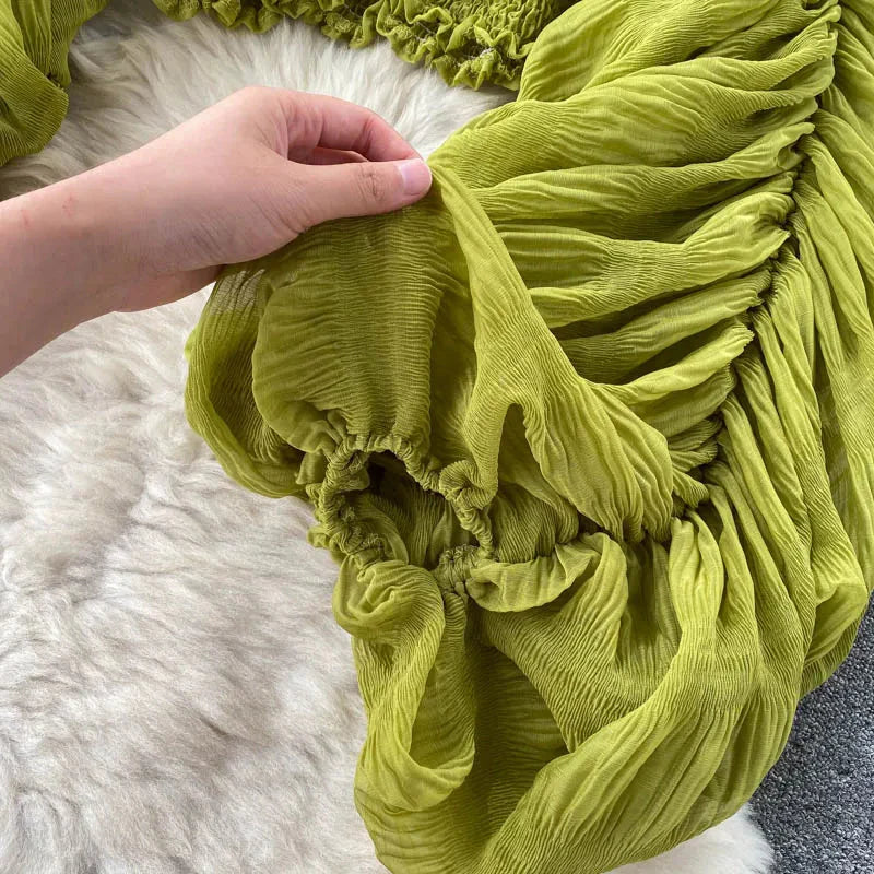 Fudus | Chiffon Rüschemode Designer Blusen Super Lange Ärmel Tops