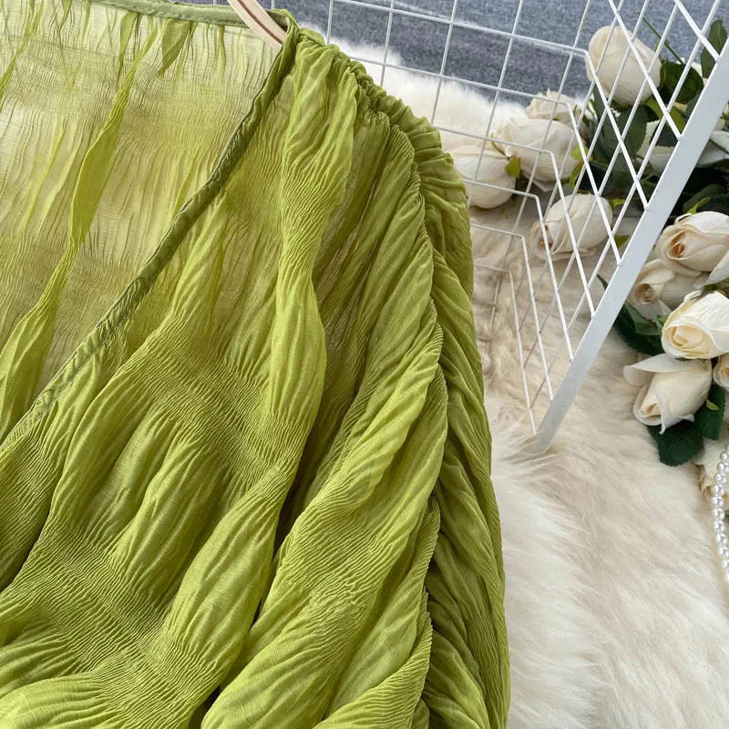 Fudus | Chiffon Rüschemode Designer Blusen Super Lange Ärmel Tops
