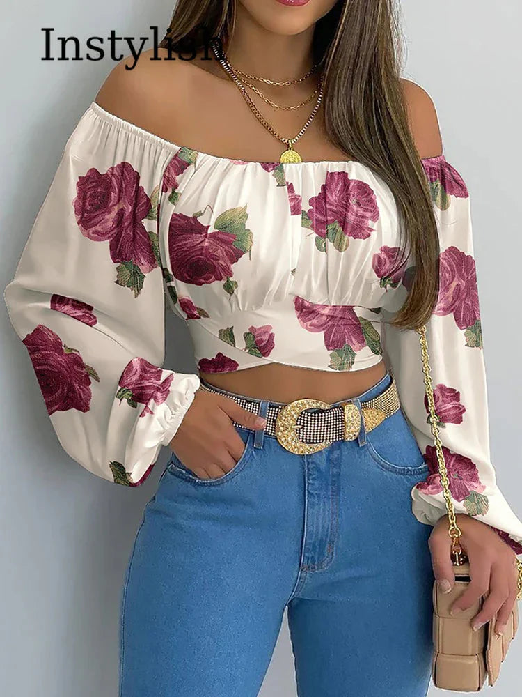 Fudus | Crop Modedesigner Laterne Langarm Tops