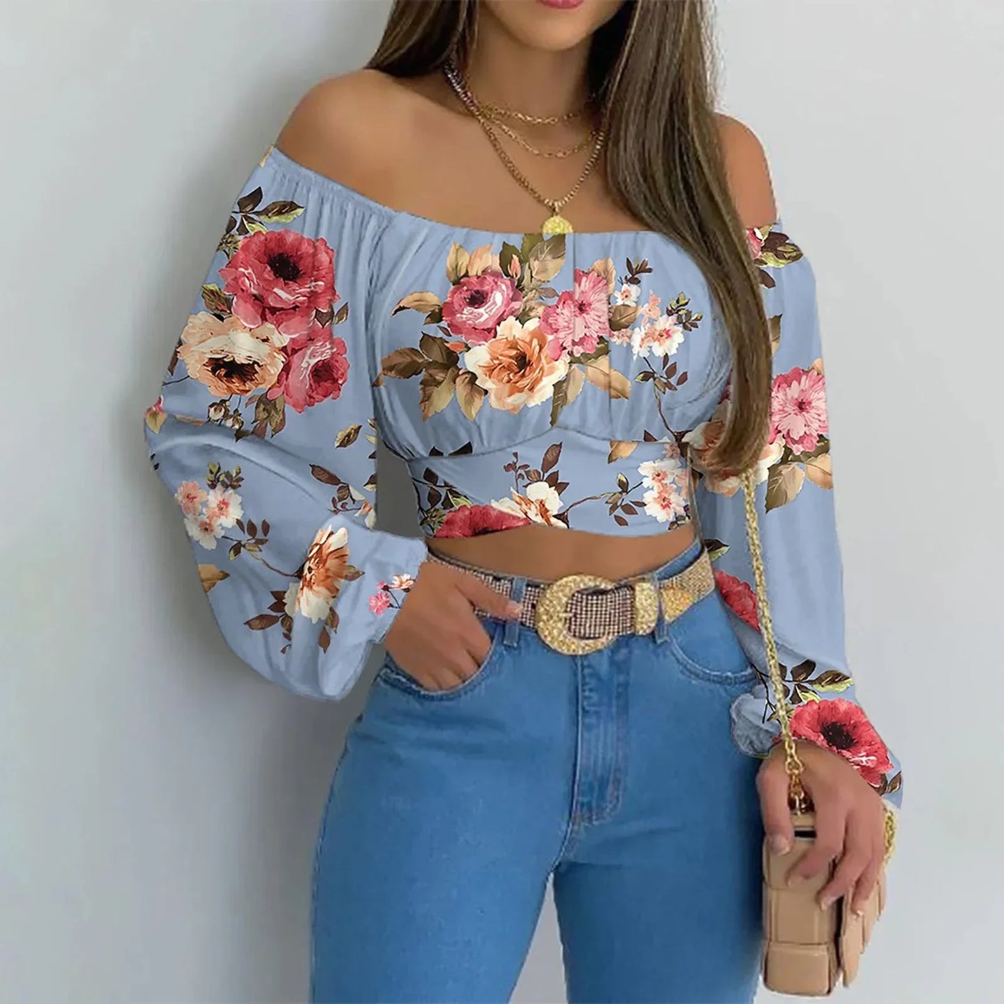 Fudus | Crop Modedesigner Laterne Langarm Tops