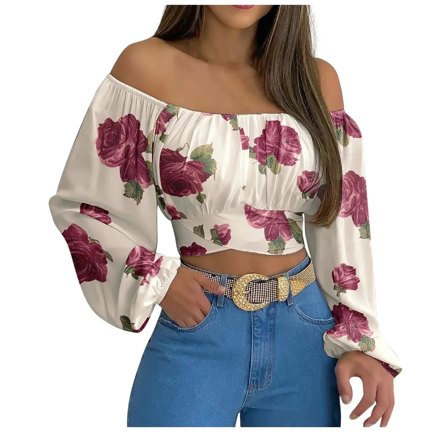 Fudus | Crop Modedesigner Laterne Langarm Tops