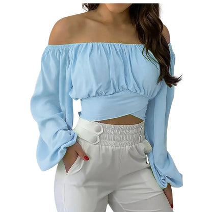 Fudus | Crop Modedesigner Laterne Langarm Tops