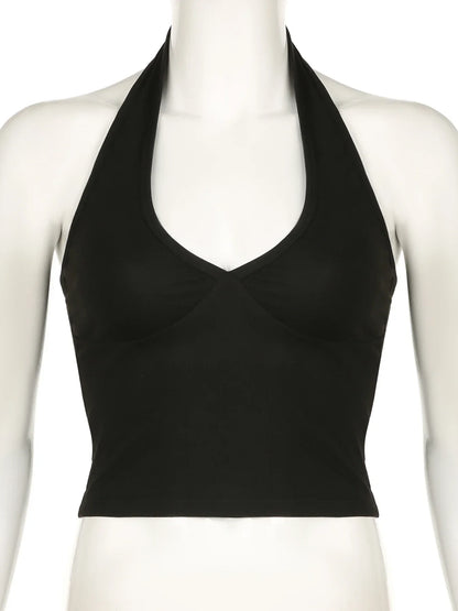 Fudus | Deep V Tops Halter Mode Designer Tanktops