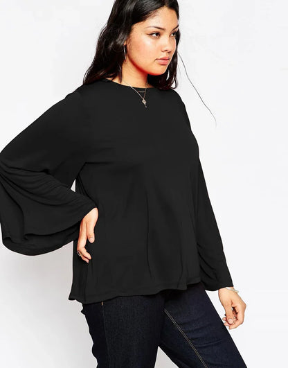 Fudus | Modedesigner 2-8xl Bluse Flare Langarm Tops