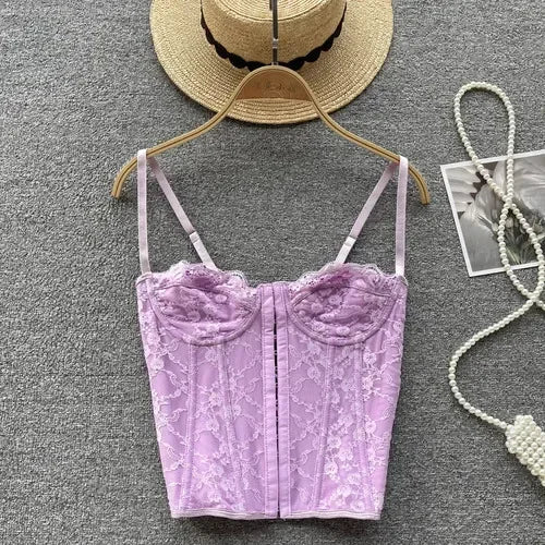 Fudus | Modedesigner Spitzen-corsagen-crop-tops-trägershirts