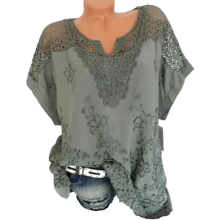 Fudus | Blumen Transparent 6xl Bluse Mode Designer T-shirts