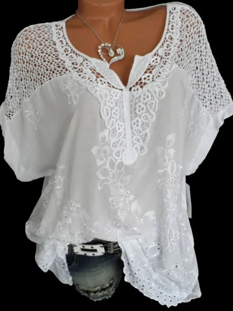 Fudus | Blumen Transparent 6xl Bluse Mode Designer T-shirts