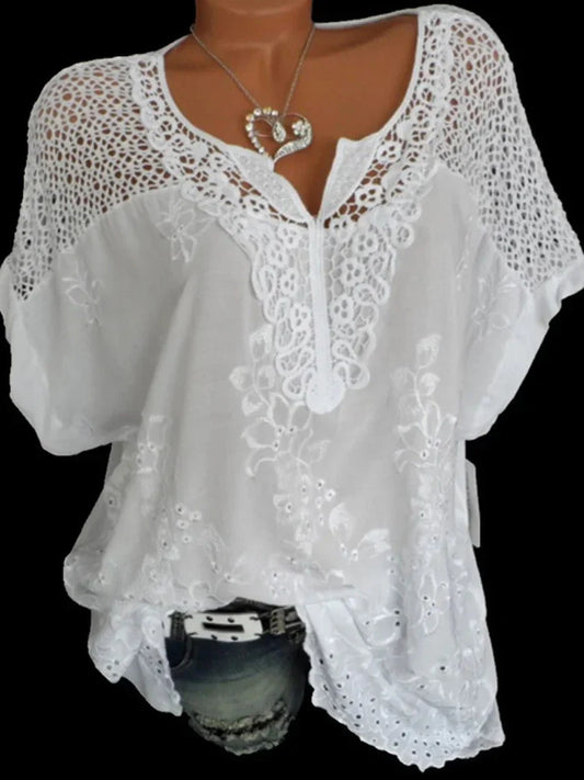 Fudus | Blumen Transparent 6xl Bluse Mode Designer T-shirts