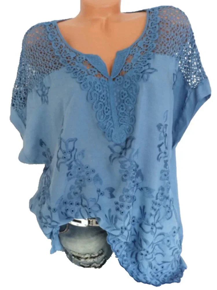 Fudus | Blumen Transparent 6xl Bluse Mode Designer T-shirts