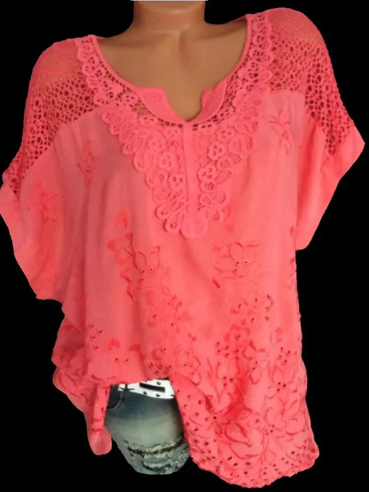 Fudus | Blumen Transparent 6xl Bluse Mode Designer T-shirts