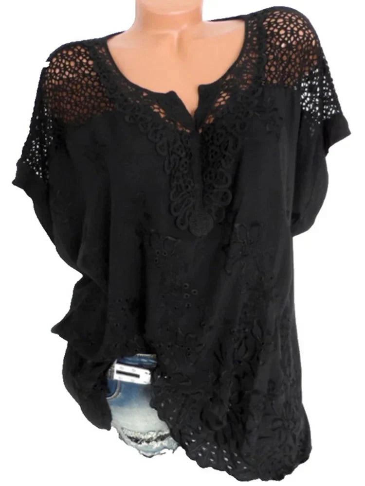 Fudus | Blumen Transparent 6xl Bluse Mode Designer T-shirts