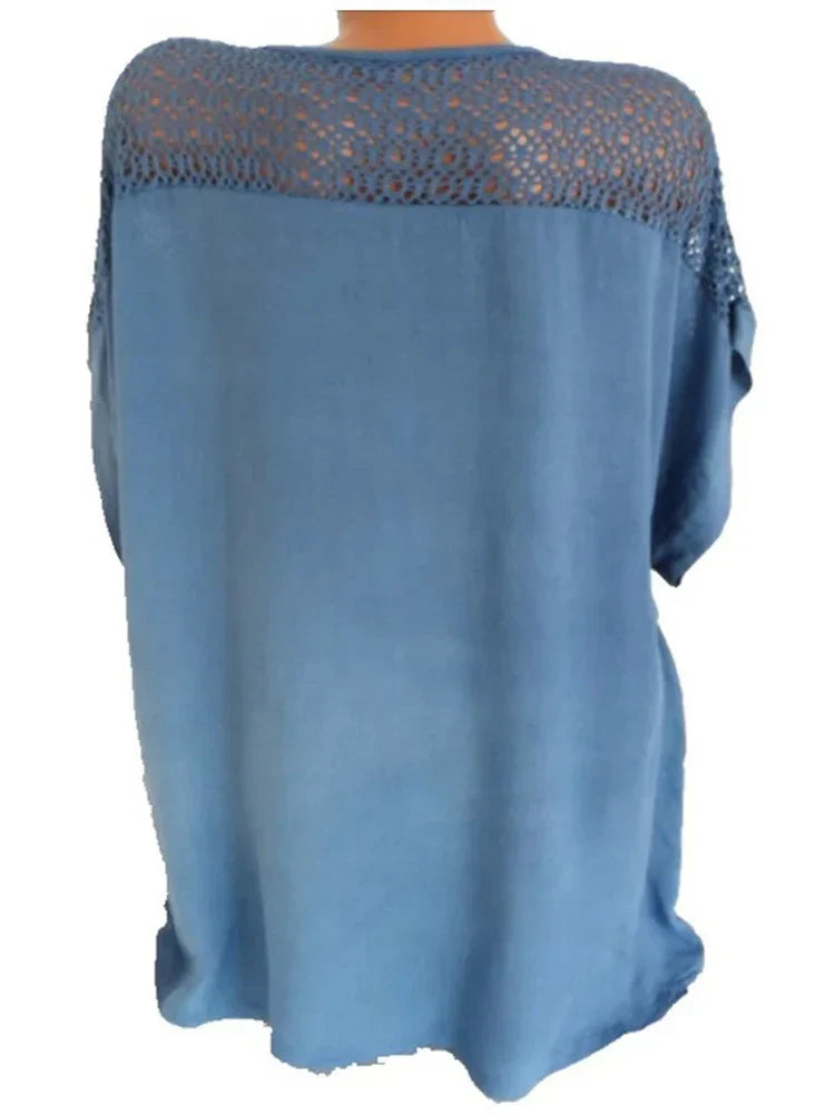 Fudus | Blumen Transparent 6xl Bluse Mode Designer T-shirts
