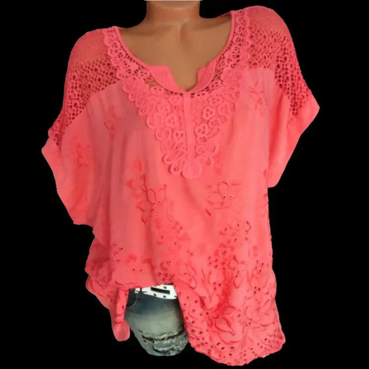 Fudus | Blumen Transparent 6xl Bluse Mode Designer T-shirts