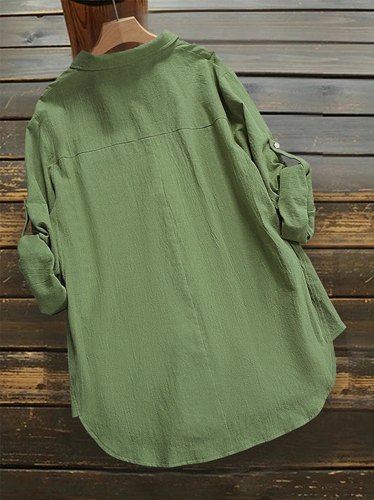 Fudus | Reversknopf Bluse Modedesigner 5xl Hemden Langarm Oberteile