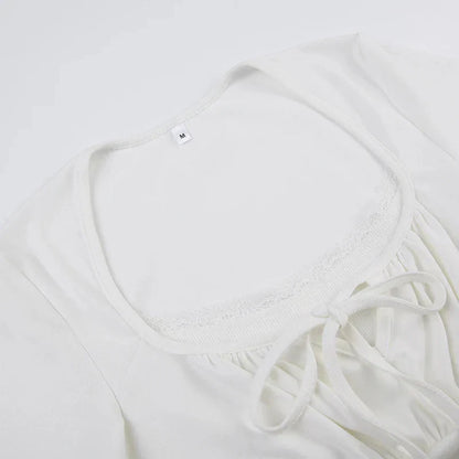 Fudus | Rüschenspitze Trim Korsatttops Mode-designer T-shirts