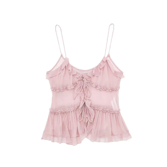 Fudus | Rüschbogen Gebunden Crop Tops Modedesigner Tops
