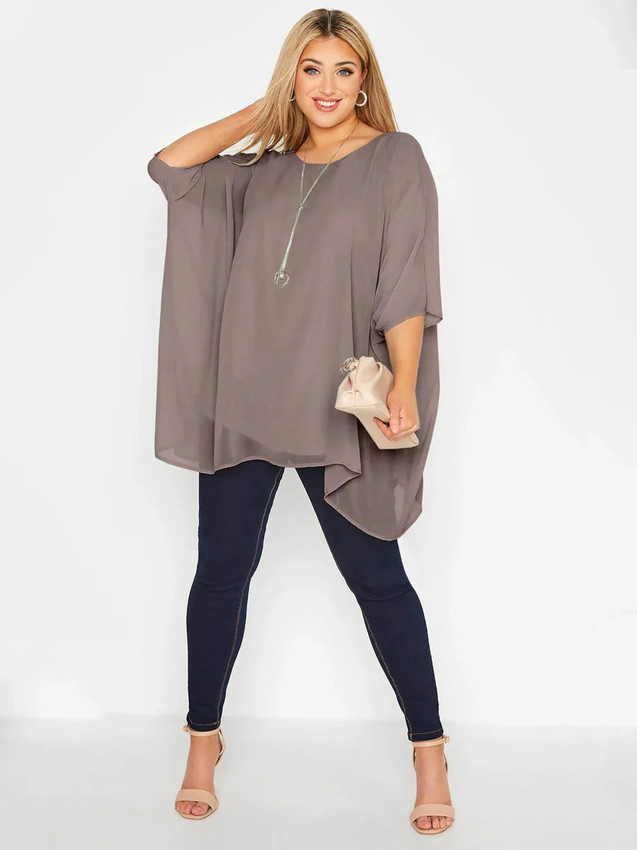 Fudus | Tops Chiffon Fledermausweit Locker Designer L-8xl Mode T-shirts