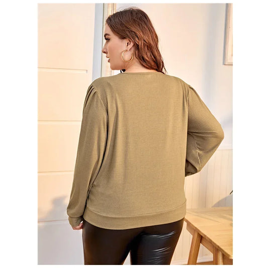 Fudus | V-ausschnitt Bluse Mode Designer 2-8xl Langarm Oberteile